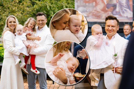 Po bažnyčios skliautais – jautrios Valdo Benkunsko dukros krikštynos: šventė turėjo dvigubą prasmę
