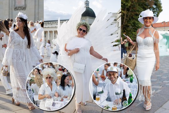Sostinės širdyje – baltoji vakarienė: susirinkusieji spindėjo elegancija