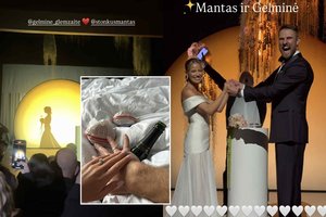 Po netradicinės M. Stonkaus ir G. Glemžaitės vestuvių puotos – šypseną kelianti pirmoji nuotrauka