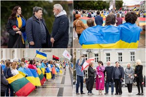 Solidarumo su Ukraina mitinge – I. Ruginienė, E. Zingeris ir A. Sysas