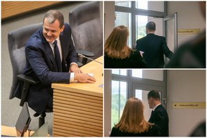 Seimo koridoriuose žurnalistams teko gaudyti G. Palucką: „Ko jūs mane dabar spaudžiate?“