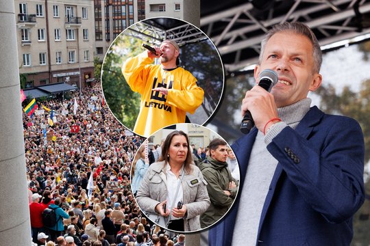 Sostinėje aidėjusio protesto nepraleido žinomi žmonės: kartu su tūkstančiais išėjo į gatves
