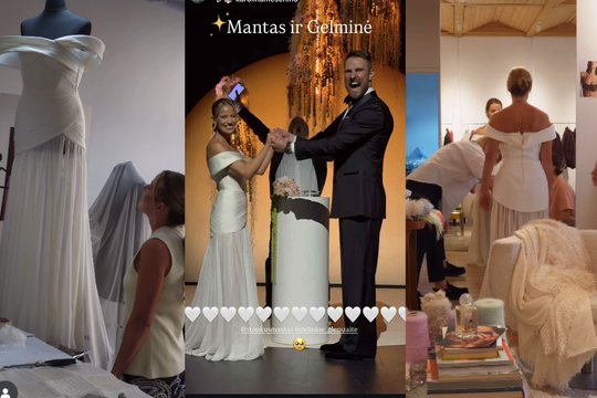 Plinta jautrus vaizdo įrašas, kai Gelminė Glemžaitė pamato savo vestuvinę suknelę: „Stoviu ir verkiu“