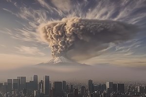Bauginantys vaizdai: technologijos leidžia pamatyti, kas nutiktų didmiesčiui, jei išsiveržtų legendinis ugnikalnis