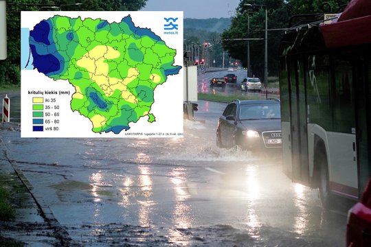Vienur lietaus per daug, kitur – jo trūksta: skirtumas siekia iki 5–6 kartų