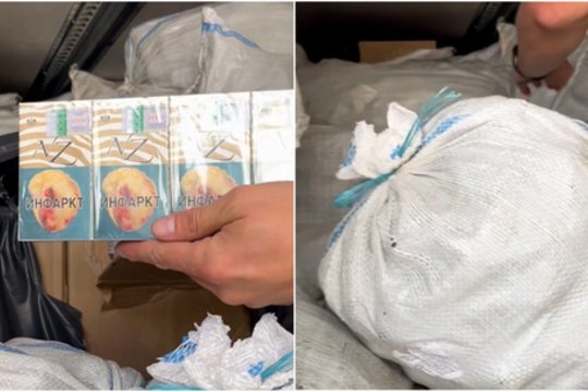 Po agurkais – stambi kontrabanda: aptiko pusę milijono pakelių rūkalų