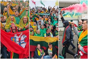 Griaudėja visa Tamperė: ryškūs Lietuvos rinktinės sirgaliai surengė išskirtinę eiseną