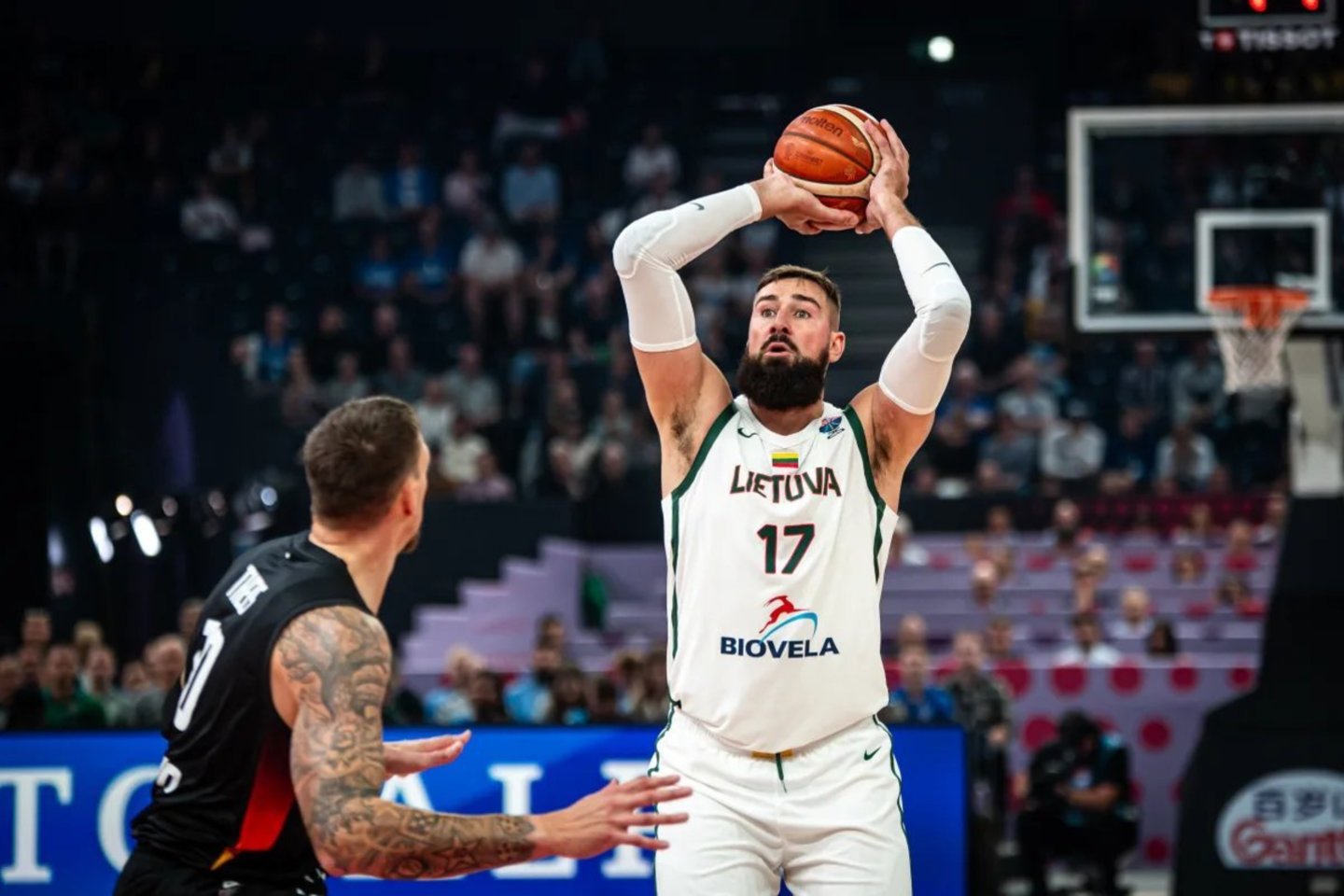 Lietuvos ir Vokietijos rungtynės.<br>FIBA nuotr.