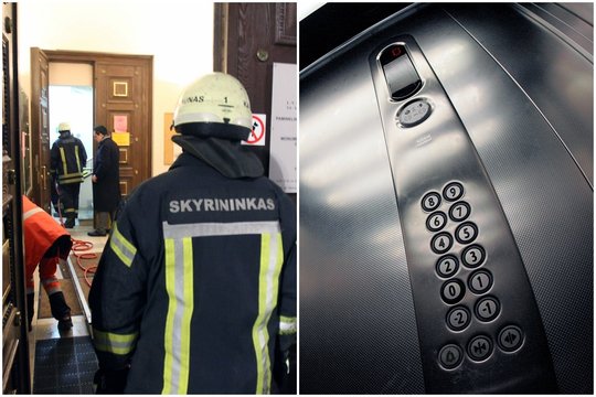 Įtempta gelbėjimo operacija Druskininkuose: lifte užstrigo medikai su sunkios būklės pacientu