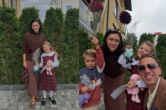 Linas ir Irma Adomaičiai išleido dukrą į pirmą klasę: ta proga skyrė ir palinkėjimą sau