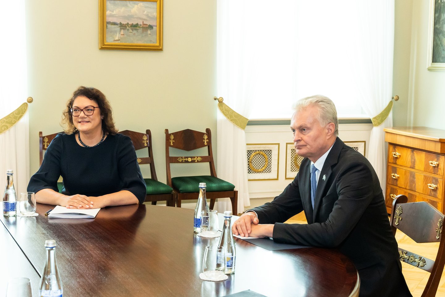 M. Jakubauskienė ir G. Nausėda.<br>D. Labučio (ELTA) nuotr.