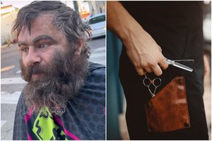 Kirpėjas benamį pavertė neatpažįstamu tiesiog gatvėje: pokyčiai verčia išsižioti