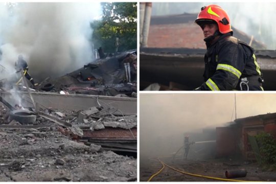 Šimtai Rusijos dronų ir raketų vėl skriejo į Ukrainą: aidėjo sprogimai, be elektros liko tūkstančiai