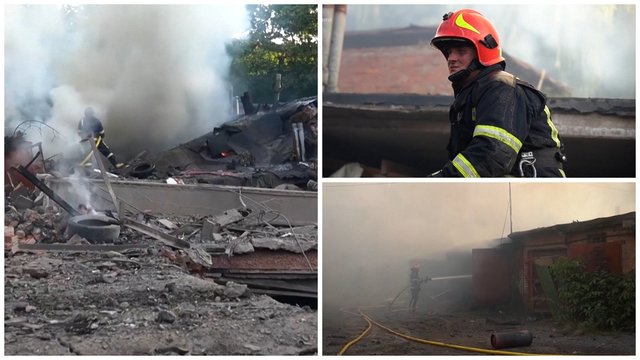 Šimtai Rusijos dronų ir raketų vėl skriejo į Ukrainą: aidėjo sprogimai, be elektros liko tūkstančiai