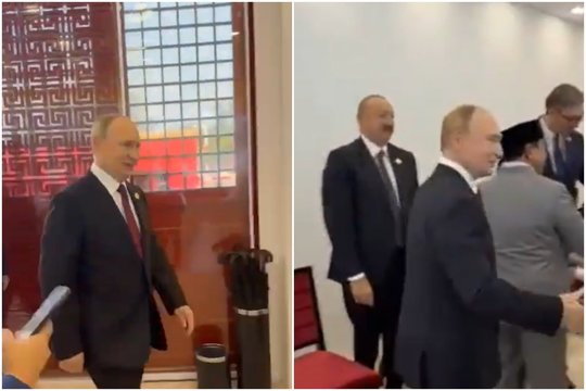 Iškalbingas gestas Kinijoje: V. Putinas nusisuko nuo I. Alijevo