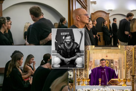 Šv. Mišiose už Mindaugą Kierą – artimų bičiulių ašaros ir jautrūs apsikabinimai