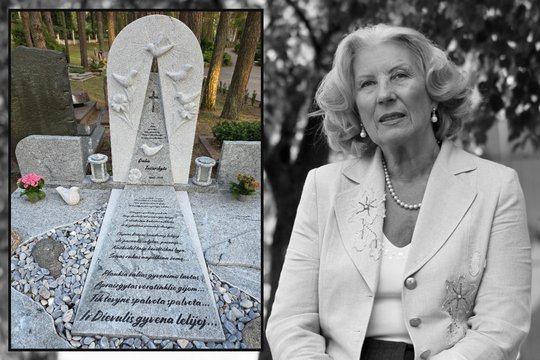 Petrašiūnų kapinėse akį traukia Dalios Teišerskytės kapas: ant jo – unikalus antkapis