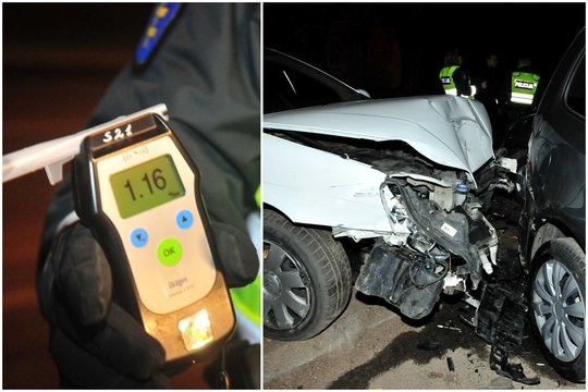 Girta vilnietė po darbo vidurnaktį važiavo namo: sudaužyti 6 automobiliai, vairuotoja trumpam atsidūrė ligoninėje