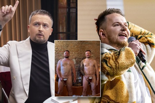 M. Katleris ir M. Bartuševičius sudrebino internetą: intymias vieteles pridengė tik bokalais