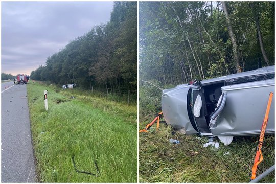Girtas vairuotojas autostradoje Vilnius – Klaipėda sukėlė avariją, per kurią sužeisti net 6 žmonės