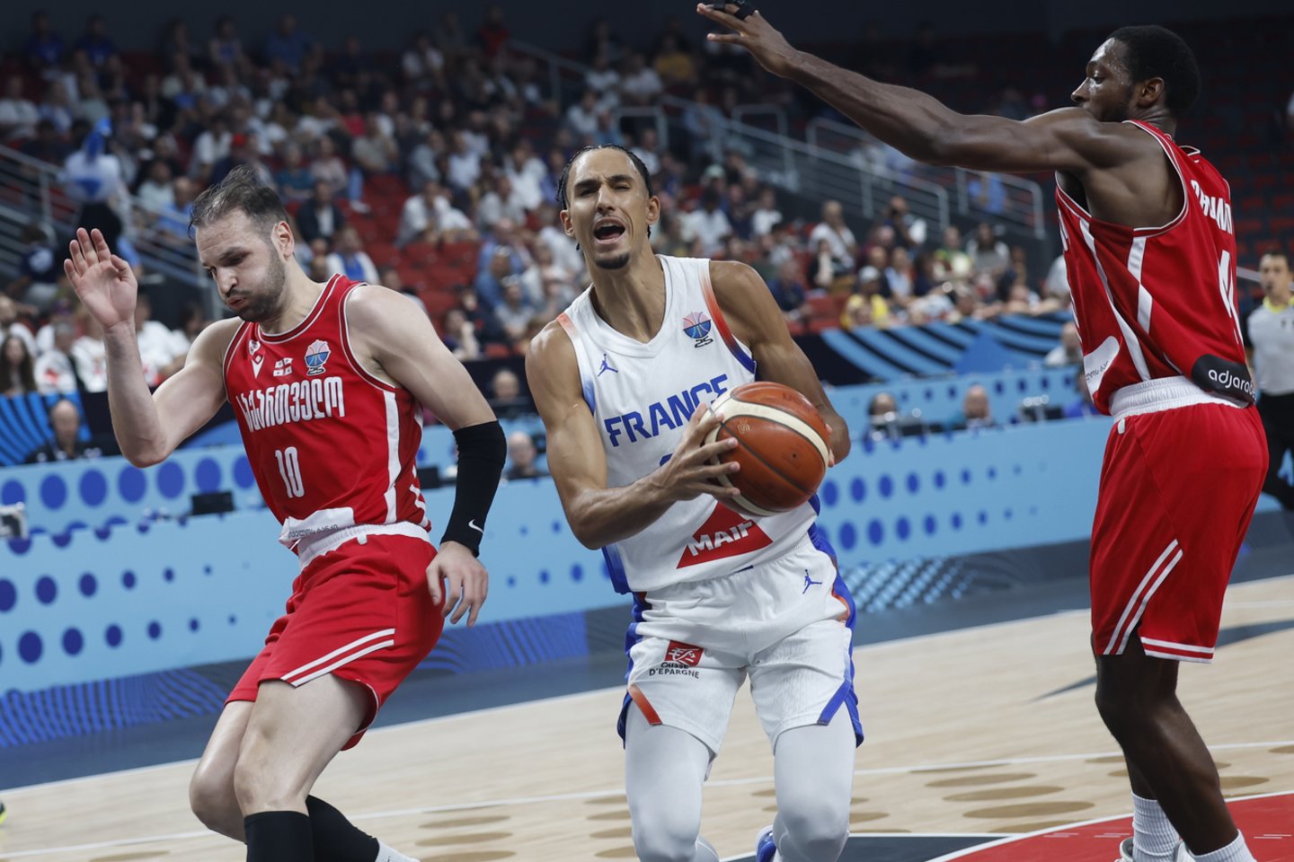 Sakartvelo ir Prancūzijos rinktinių rungtynės.<br>EPA/ELTA nuotr.