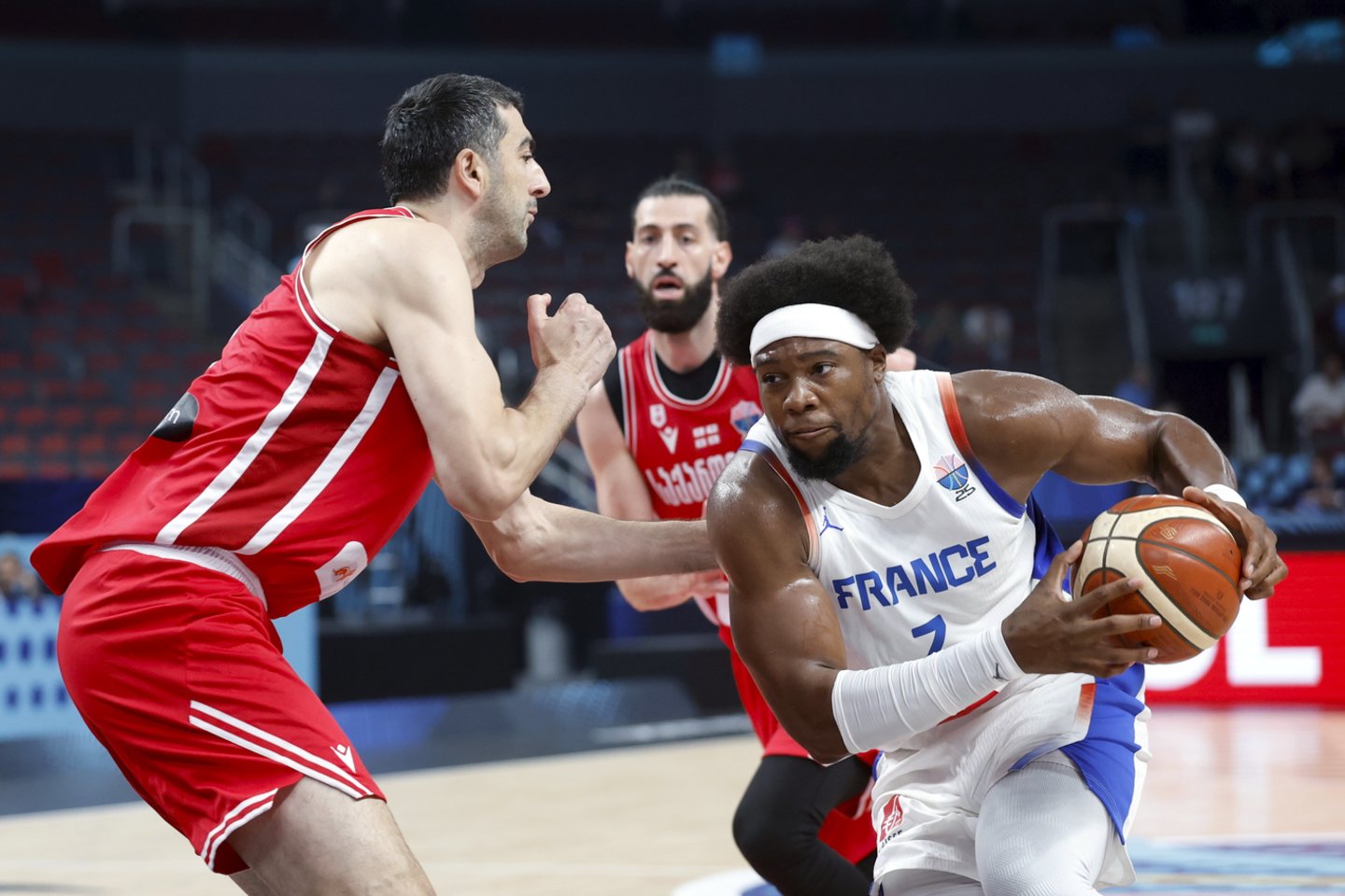 Sakartvelo ir Prancūzijos rinktinių rungtynės.<br>EPA/ELTA nuotr.