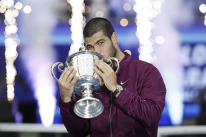 Vėl viršūnėje: D. Trumpo akivaizdoje C. Alcarazas nukovė J. Sinnerį ir pačiupo „US Open“ titulą