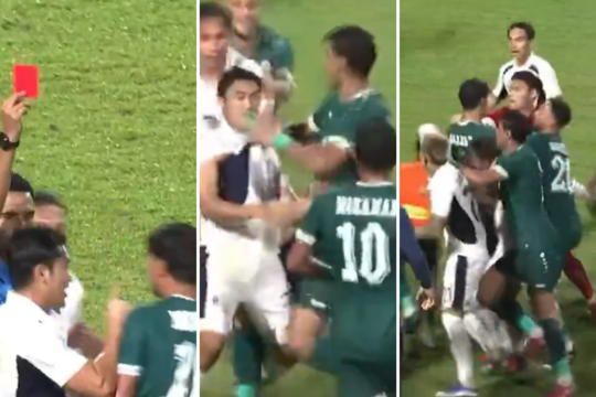 Irako ir Tailando mače – masinis žaidėjų konfliktas po šiurkštaus smūgio