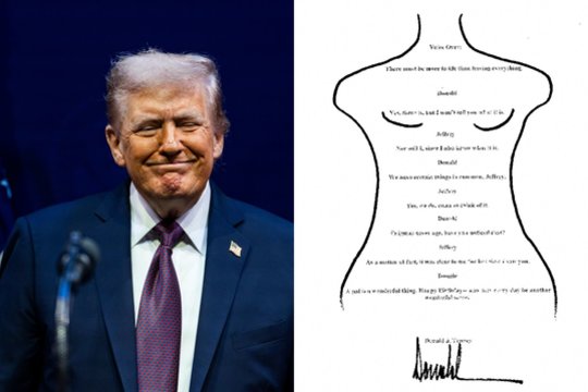 JAV demokratai paskelbė tariamą D. Trumpo gimtadienio raštelį J. Epsteinui