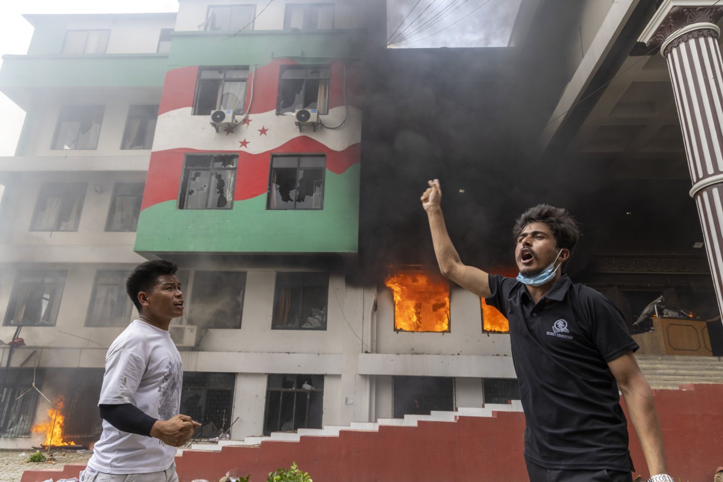 Protestai Nepale.<br>EPA-ELTA nuotr.