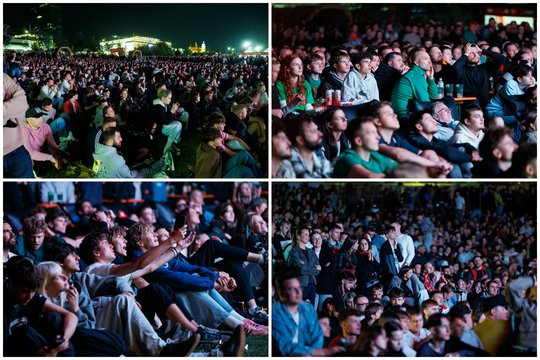 Vilnius sirgo už Lietuvą: prie Baltojo tilto – ištikimiausių sirgalių jūra