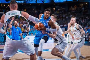 V. Spanoulis vėl atsisuko į teisėjus – pasigedo nesportinių pražangų prieš G. Antetokounmpo