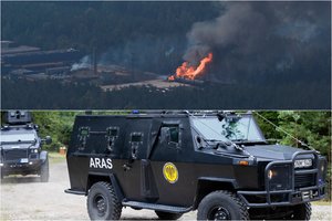 Pavojinga operacija dėl sprogimo grėsmės pasiteisino – pasitelkus „Aro“ šarvuotį pavyko užsukti dujų sklendes