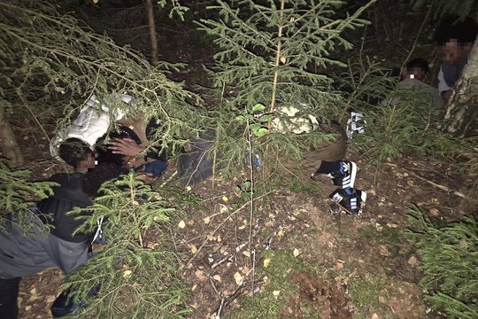 Miške netoli Lenkijos Kalvarijos pasieniečiai sulaikė šešis prieglobsčio „prašytojus“ iš Somalio