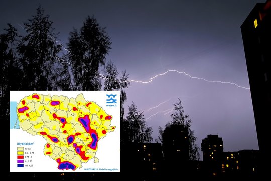 Suskaičiavo šios vasaros žaibų išlydžius: štai kur trankėsi labiausiai