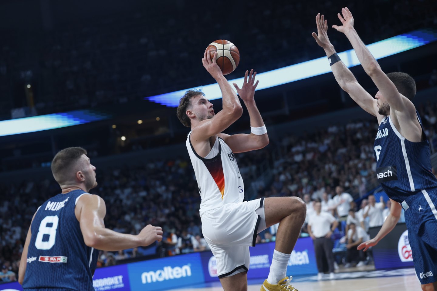 Slovėnijos ir Vokietijos rungtynės.<br> EPA/ELTA nuotr.