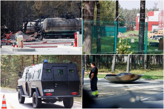 Apokaliptiniai gaisravietės vaizdai: sudegę vagonai su dujomis ir išlikusi sprogimo grėsmė