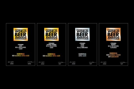 Šiemet 360 m. jubiliejų švenčianti „Gubernija“ prestižiniame „World Beer Awards“ konkurse pelnė net 4 medalius