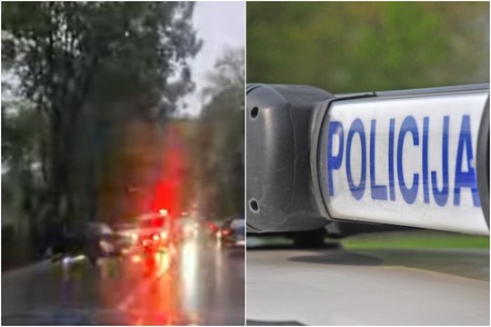 Kaune automobilis trenkėsi į apsauginius kelio atitvarus