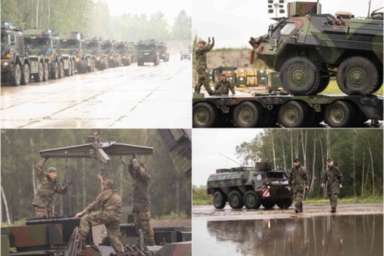 Karinės pratybos „Didysis erelis 25“: kadruose – Vokietijos kariai ir į Lietuvą atgabenta karinė technika