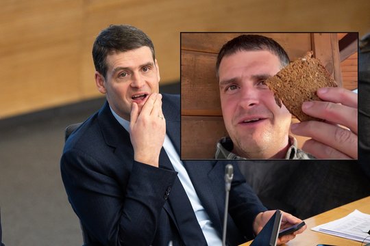 R. Žemaitaitis pademonstravo „Nemuno duoną“, jei gamins ir „naminukę“ – vaišins S. Skvernelį