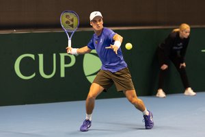 Su Benino atstovu susitvarkęs V. Gaubas įrašė pirmąjį tašką Lietuvai Daviso taurėje