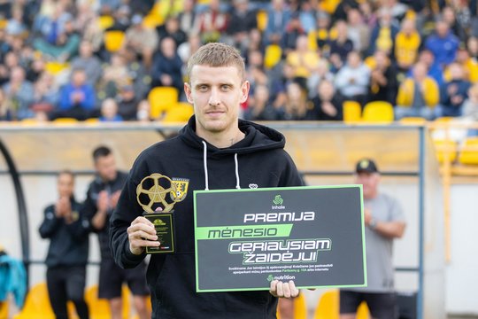 Įvarčiais spindėjęs E. Jankauskas pripažintas geriausiu liepos–rugpjūčio mėnesio A lygos žaidėju