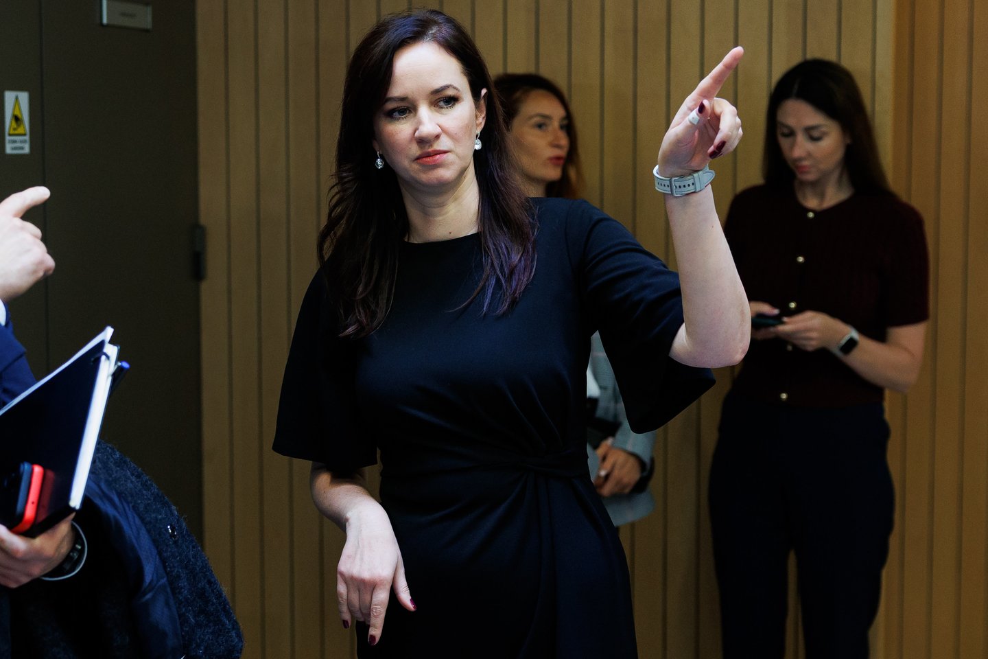 I.Ruginienė ir M.Sinkevičius atvyko pas R.Žemaitaičio frakciją.<br>T.Bauro nuotr.