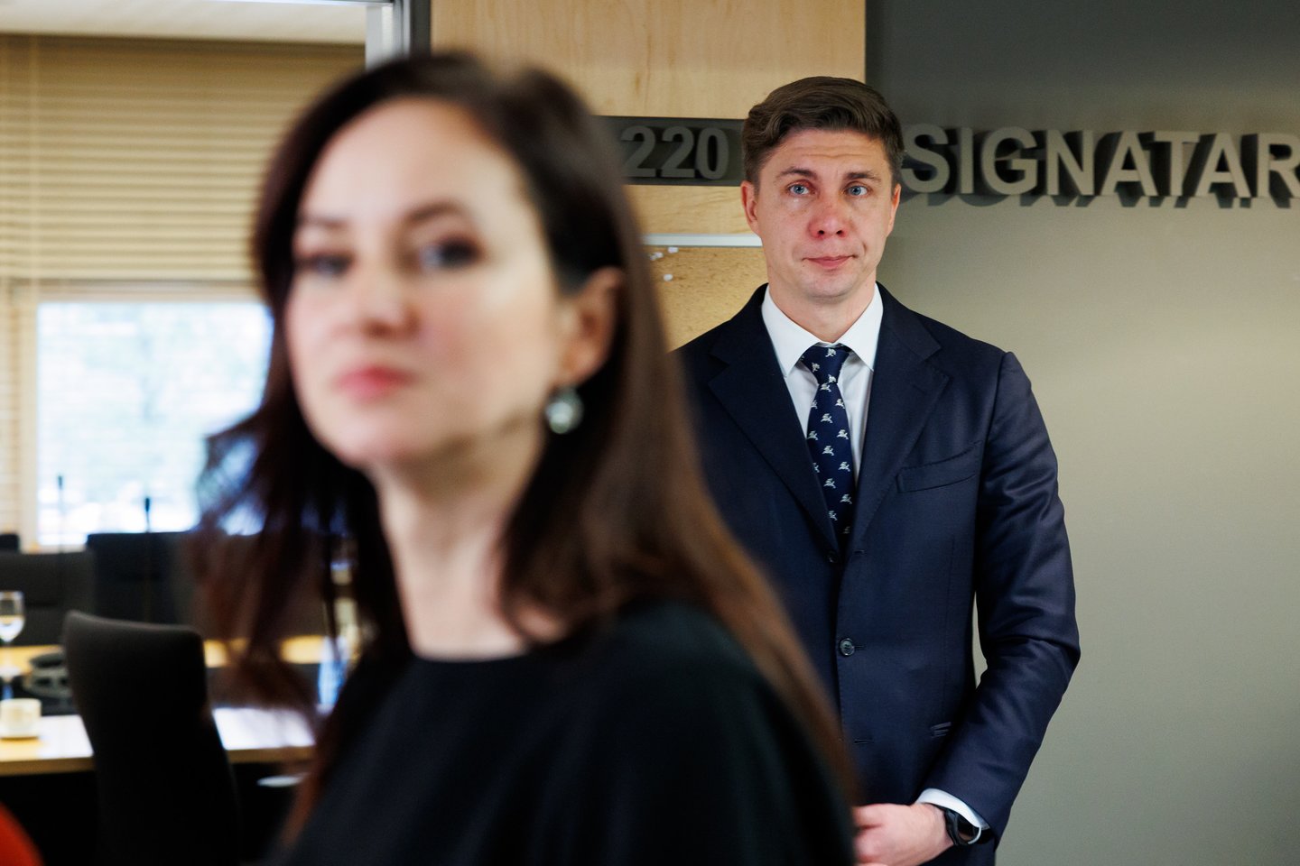 I.Ruginienė ir M.Sinkevičius atvyko pas R.Žemaitaičio frakciją.<br>T.Bauro nuotr.