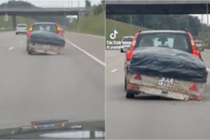 Senjoras sulaukė baudos: užfiksavo keliu tiesiog velkant priekabą