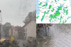 Per Lietuvą slenka liūčių debesys: kai kur pažiro ir kruša