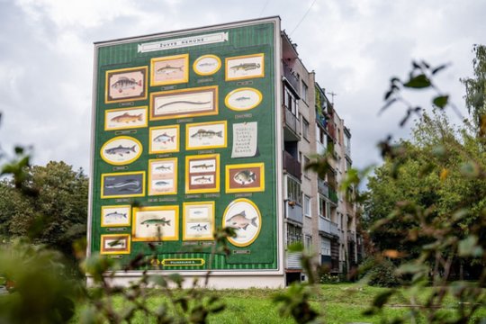 Daugiabučio sieną Kaune papuošė unikalus piešinys