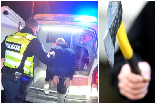 Remonto darbus atliekančius darbininkus girtas vilnietis puolė su kirviu – vienas žmogus sužalotas