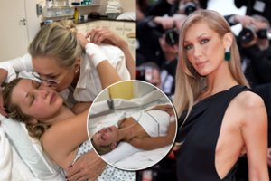 Supermodelis Bella Hadid kovoja su gyvybei pavojinga liga: vaizdai iš ligoninės sukrečia